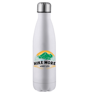 Hike More Worry Less Stainless Steel Water Bottle